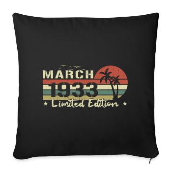 March Vintage 91st Birthday Born 1933 Vibe - Sofa pillowcase 17,3'' x 17,3'' (45 x 45 cm) - black - Front