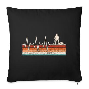 Battement de cœur du bûcheron - Housse de coussin décorative 45 x 45 cm - noir - Devant