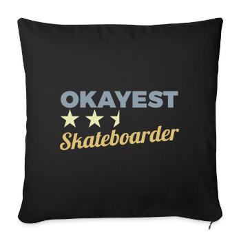 D’accord Skateboarder - Housse de coussin décorative 45 x 45 cm - noir - Devant