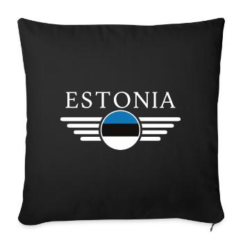 T-shirt Estonie : l’élégance nordique sur chaque maillot - Housse de coussin décorative 45 x 45 cm - noir - Devant
