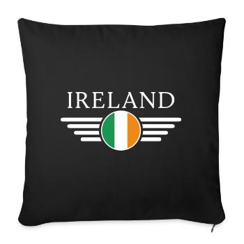 T-shirt Irlande : Charme, Nature, Culture - Housse de coussin décorative 45 x 45 cm - noir - Devant