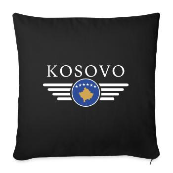 T-shirt Kosovo : fierté, culture, unicité - Housse de coussin décorative 45 x 45 cm - noir - Devant