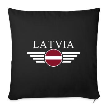 Latvia T-Shirt: Elegance, Nature, Culture - Sofa pillowcase 17,3'' x 17,3'' (45 x 45 cm) - black - Front