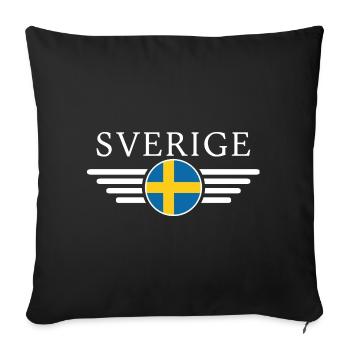 Schweden T-Shirt: Seen, Wälder, Design - Sofakissenbezug 45 x 45 cm - Schwarz - Vorne