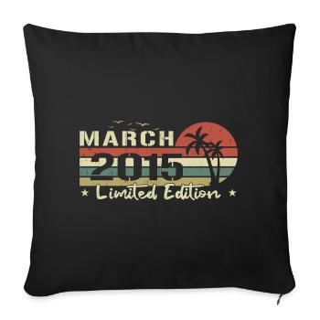 March 9th Anniversary Vintage Born 2015 Vibe - Sofa pillowcase 17,3'' x 17,3'' (45 x 45 cm) - black - Front