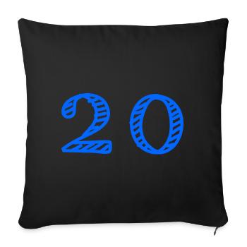 20. 20 ANS. 20e ANNIVERSAIRE. ANNIVERSAIRE 20 ANS. - Housse de coussin décorative 45 x 45 cm - noir - Devant