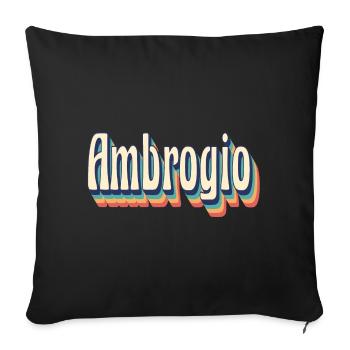 Ambrogio T-Shirt Retro Vintage T-Shirt Geschenk - Sofakissenbezug 45 x 45 cm - Schwarz - Vorne