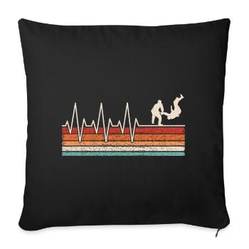 Judo Heartbeat - Sofa pillowcase 17,3'' x 17,3'' (45 x 45 cm) - black - Front