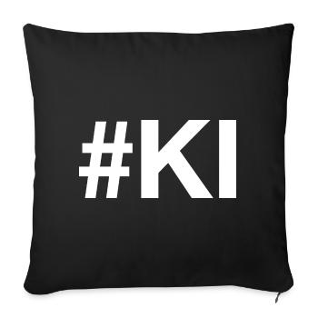 IA Intelligence artificielle - Housse de coussin décorative 45 x 45 cm - noir - Devant