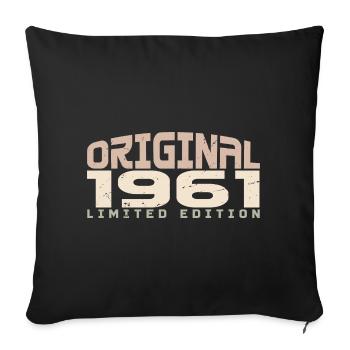 Vintage 1961 Limited Edition 1961 Anniversaire - Housse de coussin décorative 45 x 45 cm - noir - Devant