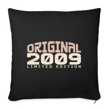 Jahrgang 2009 limitierte Auflage 2009 Geburtstag - Sofakissenbezug 45 x 45 cm - Schwarz - Vorne