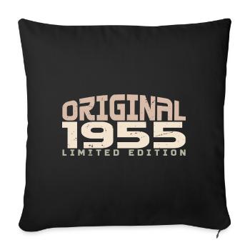 Jahrgang 1955 limitierte Auflage 1955 Geburtstag - Sofakissenbezug 45 x 45 cm - Schwarz - Vorne
