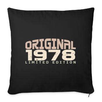 Jahrgang 1978 limitierte Auflage 1978 Geburtstag - Sofakissenbezug 45 x 45 cm - Schwarz - Vorne