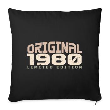Vintage des années 1980 édition limitée des années 1980 anniversaire - Housse de coussin décorative 45 x 45 cm - noir - Devant