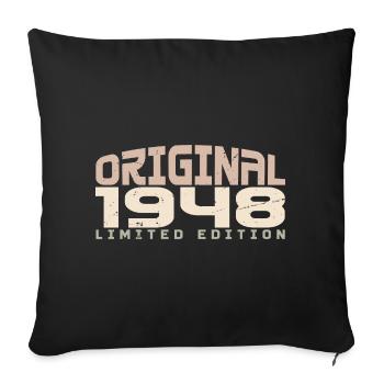 Millésime 1948 édition limitée 1948 anniversaire - Housse de coussin décorative 45 x 45 cm - noir - Devant