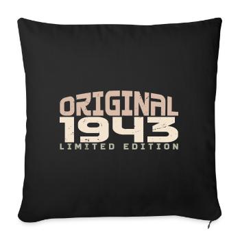 Jahrgang 1943 limitierte Auflage 1943 Geburtstag - Sofakissenbezug 45 x 45 cm - Schwarz - Vorne