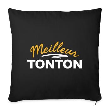 T-shirt avec motif Meilleur Tonton humoristique - Housse de coussin décorative 45 x 45 cm - noir - Devant