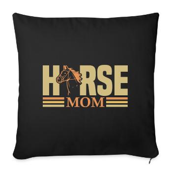 Vintage Western Pferde-Mama - Sofakissenbezug 45 x 45 cm - Schwarz - Vorne