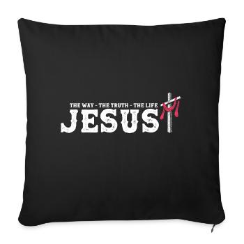 Jésus - Le Chemin La Vérité La Vie - Rachetée - Housse de coussin décorative 45 x 45 cm - noir - Devant