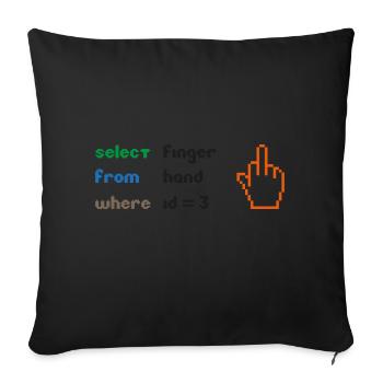 Funny SQL Query : un doigt d’honneur 8 bits pour les geeks - Housse de coussin décorative 45 x 45 cm - noir - Devant