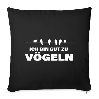 VÖGEL - Sofakissenbezug 45 x 45 cm - Schwarz - Vorne