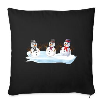 Bonhommes de neige - Snowman Christmas squad - Housse de coussin décorative 45 x 45 cm - noir - Devant