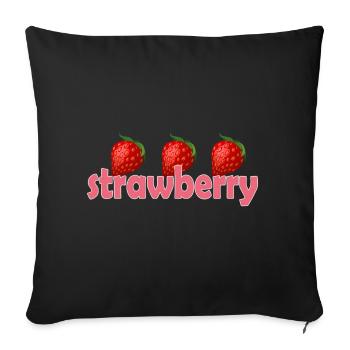 Fraise - Housse de coussin décorative 45 x 45 cm - noir - Devant