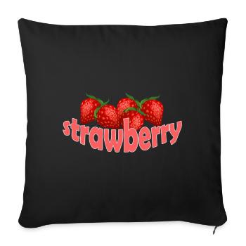 Strawberry - Sofa pillowcase 17,3'' x 17,3'' (45 x 45 cm) - black - Front