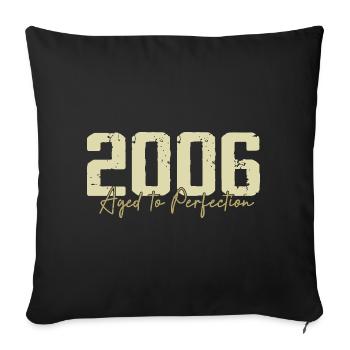 Original 2006 Rétro 2006 Cadeau d’anniversaire 2006 - Housse de coussin décorative 45 x 45 cm - noir - Devant