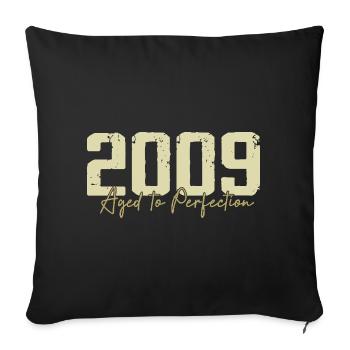Original 2009 Rétro 2009 Cadeau d’anniversaire 2009 - Housse de coussin décorative 45 x 45 cm - noir - Devant