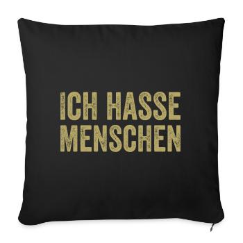 I hate people - Sofa pillowcase 17,3'' x 17,3'' (45 x 45 cm) - black - Front