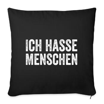 I hate people - Sofa pillowcase 17,3'' x 17,3'' (45 x 45 cm) - black - Front