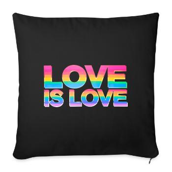 Love Is Love Mois de la Gay Pride LGBT CSD LGBTQ+ - Housse de coussin décorative 45 x 45 cm - noir - Devant