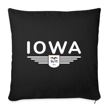 T-shirt de fan de l’Iowa – Votre État ! - Housse de coussin décorative 45 x 45 cm - noir - Devant