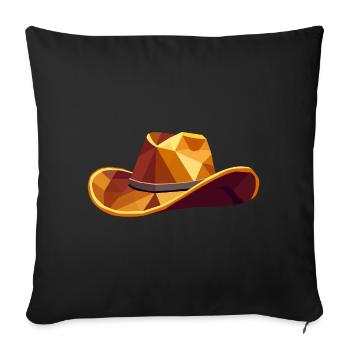 Chapeau de cow-boy – Illustration western géométrique - Housse de coussin décorative 45 x 45 cm - noir - Devant