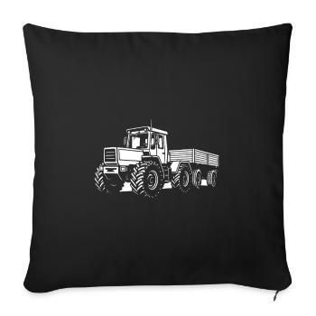 Schwerlast auf sechs Rädern - Sofakissenbezug 45 x 45 cm - Schwarz - Vorne