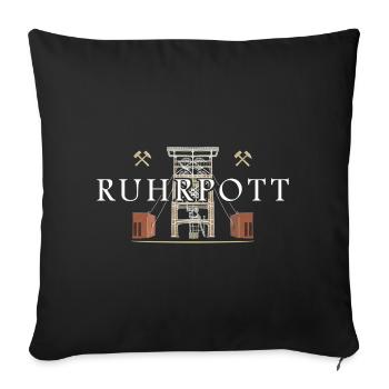 Ruhrpott, Ruhr area Hand drawing Gneisenau colliery - Sofa pillowcase 17,3'' x 17,3'' (45 x 45 cm) - black - Front