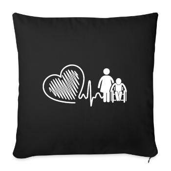 Nursing Aide Heartbeat - Sofa pillowcase 17,3'' x 17,3'' (45 x 45 cm) - black - Front