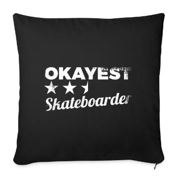 Skateur moyen - Housse de coussin décorative 45 x 45 cm - noir - Devant
