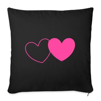 pink heart heart pink red heart pink heart pattern - Sofa pillowcase 17,3'' x 17,3'' (45 x 45 cm) - black - Front