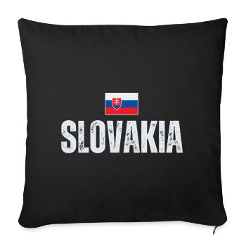 Slovak flag, Slovak patriot - Sofa pillowcase 17,3'' x 17,3'' (45 x 45 cm) - black - Front