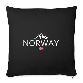 Norway - Norge - Norway - Flag - Scandinavia - Sofa pillowcase 17,3'' x 17,3'' (45 x 45 cm) - black - Front