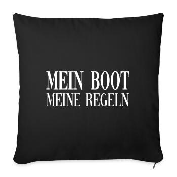 My Boat - My Rules - Captain - Sofa pillowcase 17,3'' x 17,3'' (45 x 45 cm) - black - Front