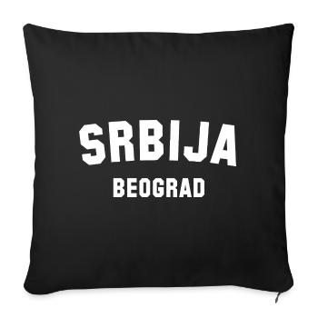 Belgrade Serbia Serbia - Sofa pillowcase 17,3'' x 17,3'' (45 x 45 cm) - black - Front