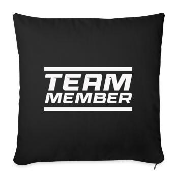 Logo typographique du membre de l’équipe - Housse de coussin décorative 45 x 45 cm - noir - Devant