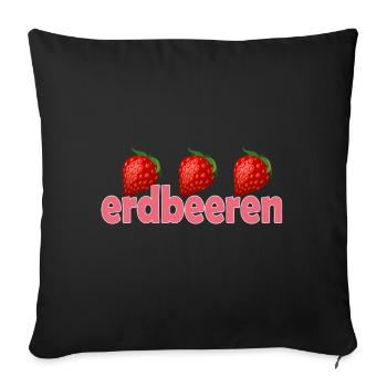 Fraises - Housse de coussin décorative 45 x 45 cm - noir - Devant