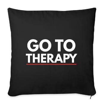 Go To Therapy Mental Health Awareness - Sofa pillowcase 17,3'' x 17,3'' (45 x 45 cm) - black - Front