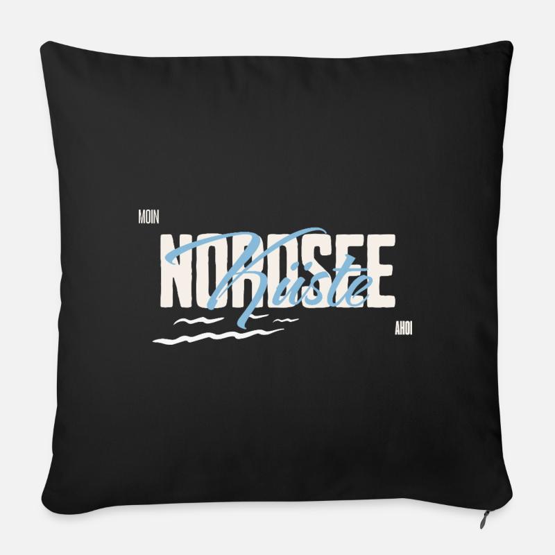 Nordsee - Küste - Sofakissenbezug 45 x 45 cm - Schwarz