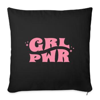 GRL PWR Feminine Style - Sofa pillowcase 17,3'' x 17,3'' (45 x 45 cm) - black - Front