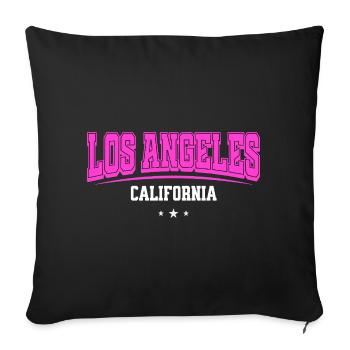 Los Angeles California Design Souvenir Pink - Sofa pillowcase 17,3'' x 17,3'' (45 x 45 cm) - black - Front